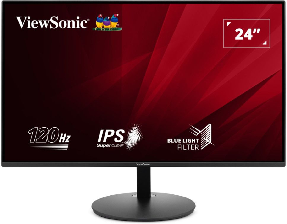 Монитор ViewSonic VA24E1-H, 23.8\', IPS panel, 16:9, AG, FHD 1920x1080, 250cd/m2, 1500:1, 120Hz, 5ms, Low Blue Light, VGA, HDMI, DC Socketна ниска цена с бърза доставка - BestPC.BG
