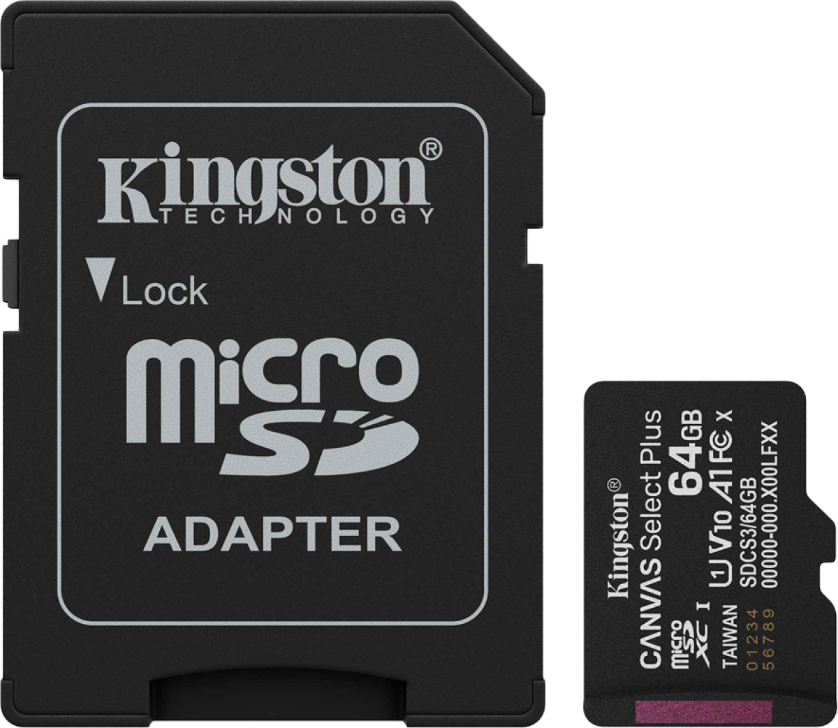 Kingston 64GB microSDXC Canvas Select Plus Gen3 100MB-s A1 Card + Adapterна ниска цена с бърза доставка - BestPC.BG