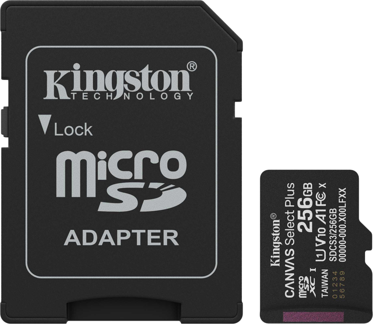 Kingston 256GB microSDXC Canvas Select Plus Gen3 150MB-s A1 Card + Adapterна ниска цена с бърза доставка - BestPC.BG