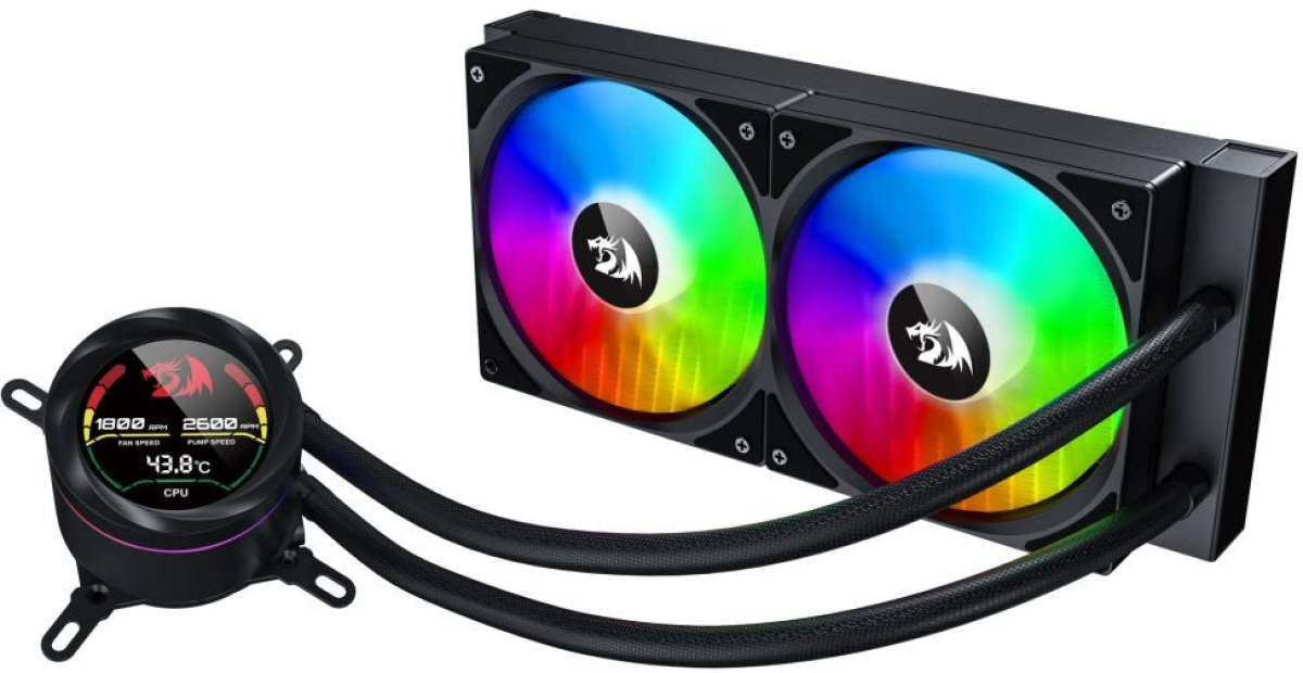 Водно охлаждане с дисплей и aRGB осветление за Intel-AMD процесори Redragon CCW-1019на ниска цена с бърза доставка - BestPC.BG