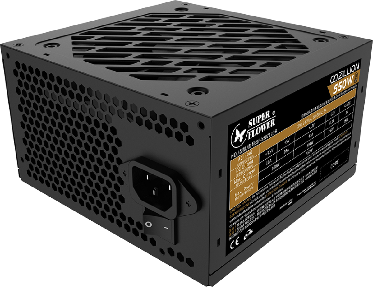 Захранване Super Flower Zillion DB Bronze 850W ATX 2.4, 80 Plus Bronze, Flat Black Cables, 120mm Fan, 140mmx150mmx86mmна ниска цена с бърза доставка - BestPC.BG