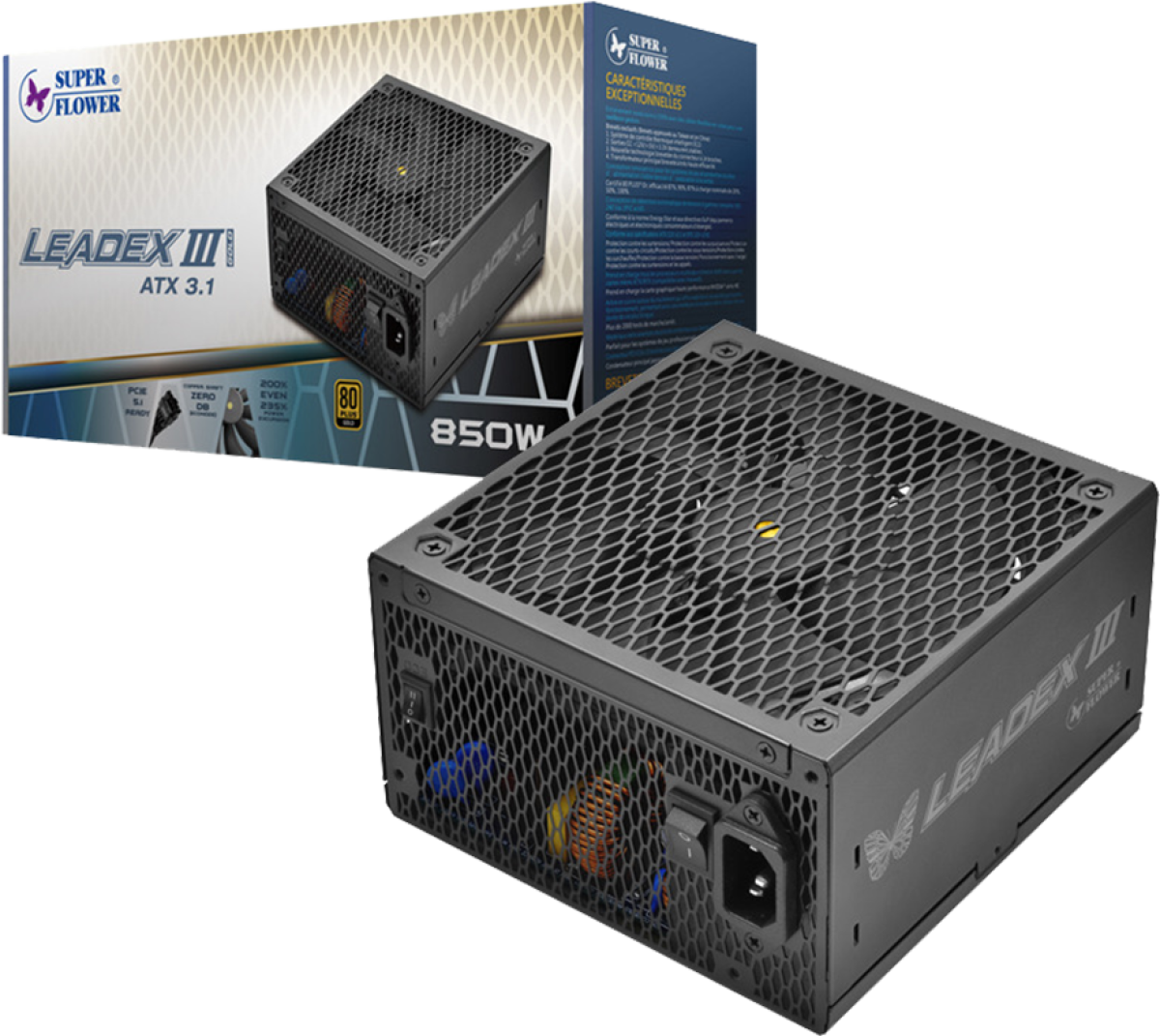 Захранване Super Flower Leadex III Gold 850W ATX 3.1, 80 Plus Gold, Fully Modular, Flat Black Cables, 140mm Fan,на ниска цена с бърза доставка - BestPC.BG