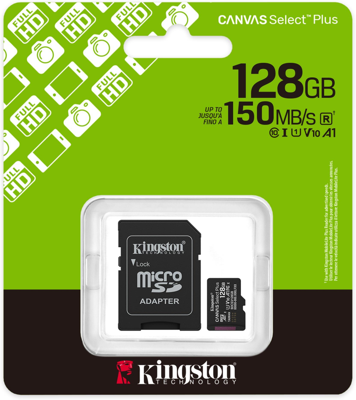 Карта памет Kingston Canvas Select Plus, microSDXC 128GBна ниска цена с бърза доставка - BestPC.BG