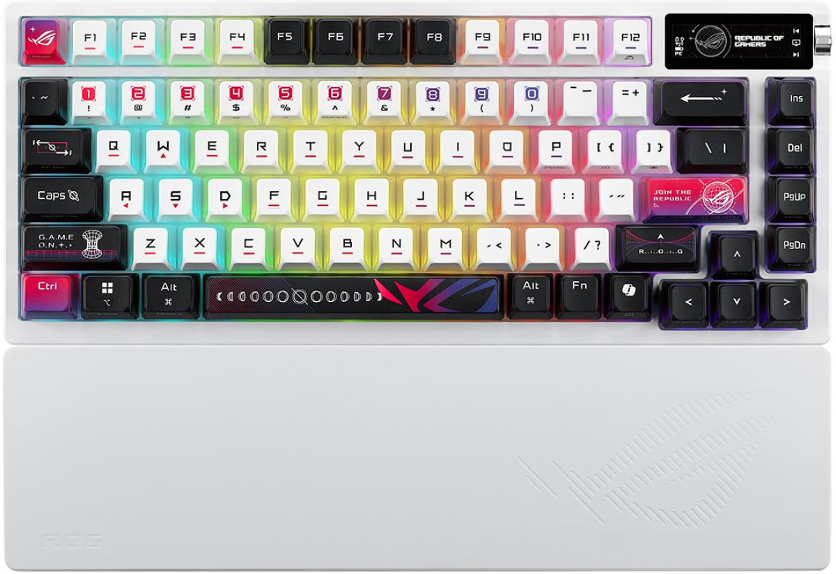 Геймърска безжична Клавиатура ASUS ROG Azoth X - Whiteна ниска цена с бърза доставка - BestPC.BG