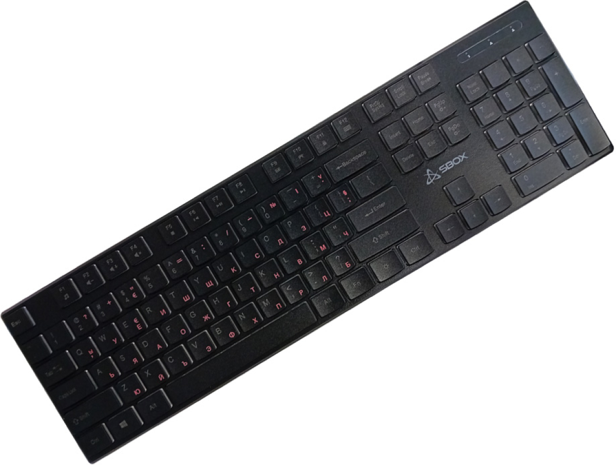 SBOX K-22-EUR :: Клавиатура с БДС надписи + € символ, USB Office, LED подсветка, чернана ниска цена с бърза доставка - BestPC.BG