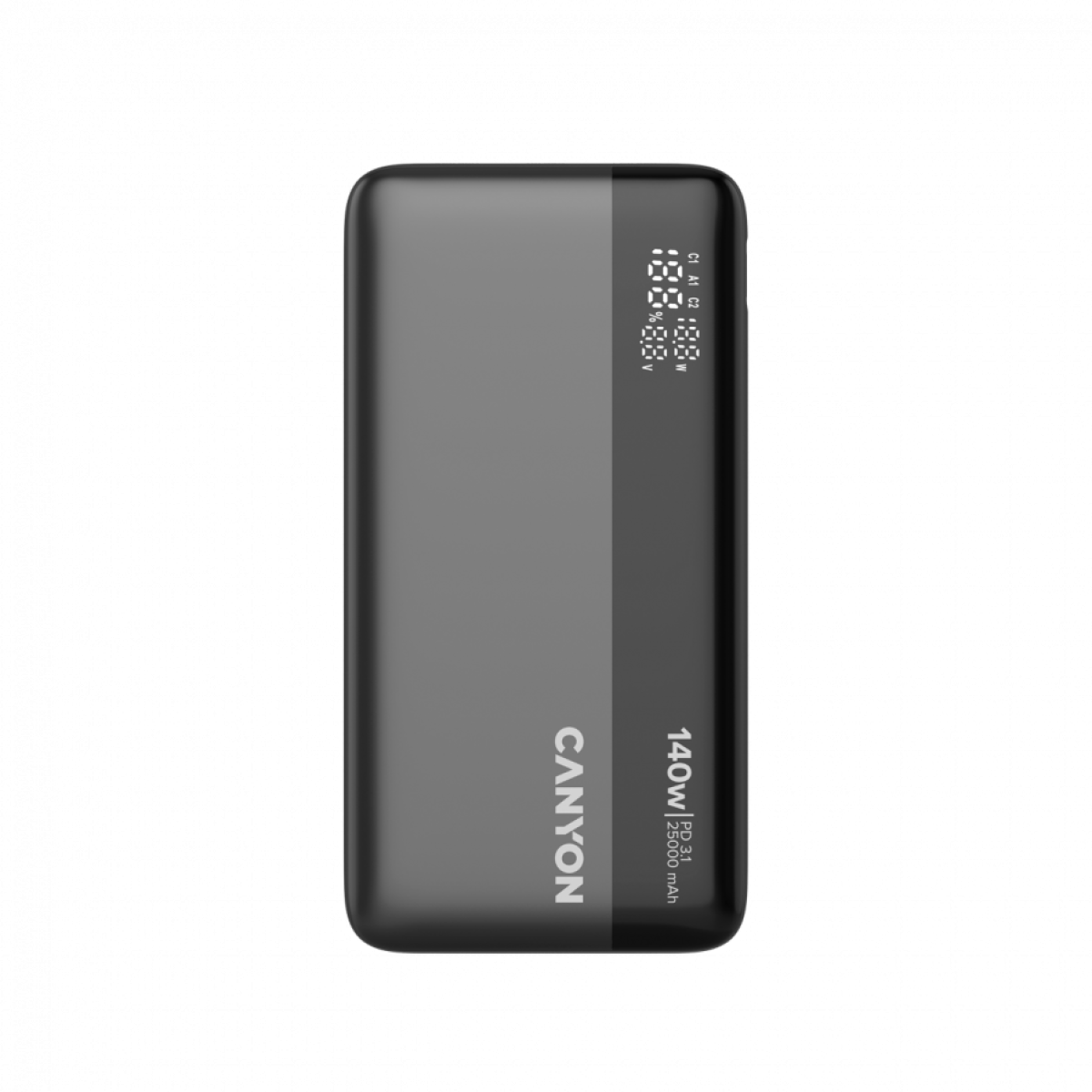 Външна батерия CANYON Power Bank PB-240, 25000mAh PD140W display power bank, Size160.0x82x27 mm Weight 508+-10g, Dark Greyна ниска цена с бърза доставка - BestPC.BG