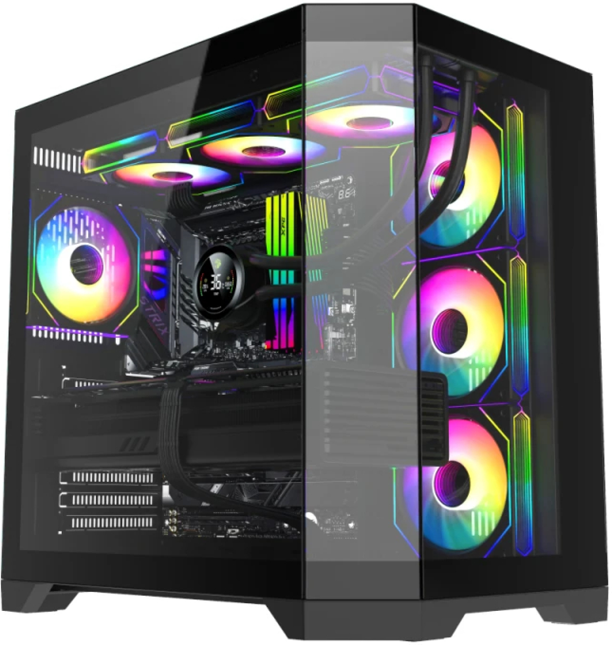 Gamemax кутия Case ATX - HYPE-A Black - 4 x 120 mm Addressable RGB fansна ниска цена с бърза доставка - BestPC.BG