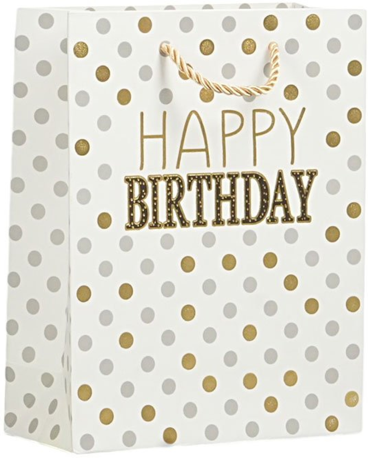 Подаръчна торбичка Happy Birthday, 18 х 23 х 8 cm, точки бялана ниска цена с бърза доставка - BestPC.BG