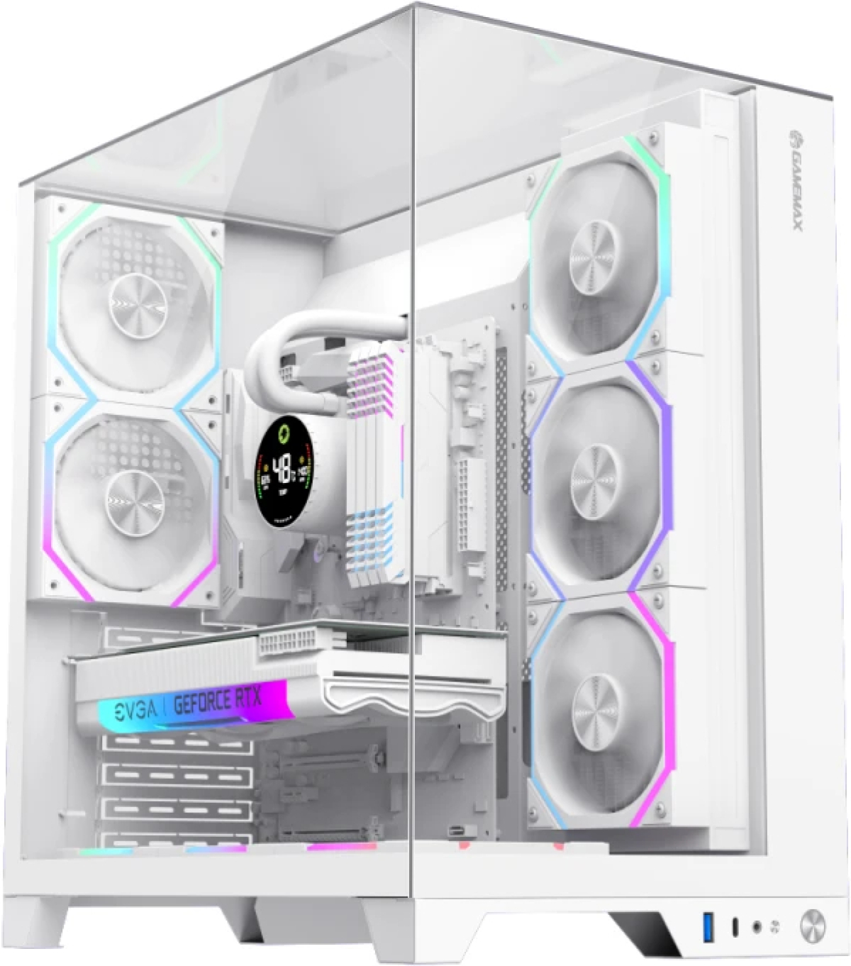 Gamemax кутия Case ATX - Infinity Pro White - 5 x 120 mm Addressable RGB fansна ниска цена с бърза доставка - BestPC.BG