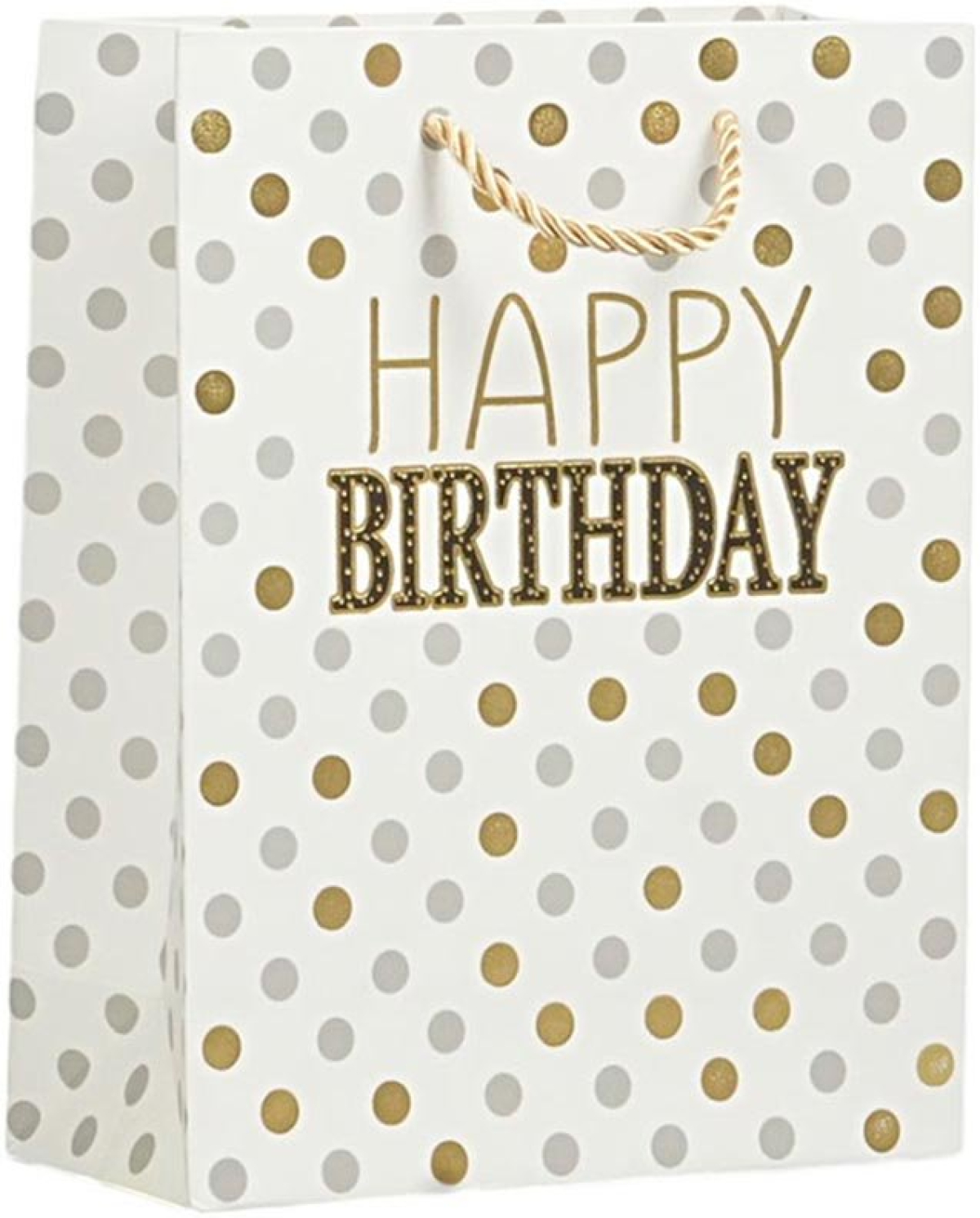 Подаръчна торбичка Happy Birthday, точки, 26 х 32 х 10 cm бялана ниска цена с бърза доставка - BestPC.BG