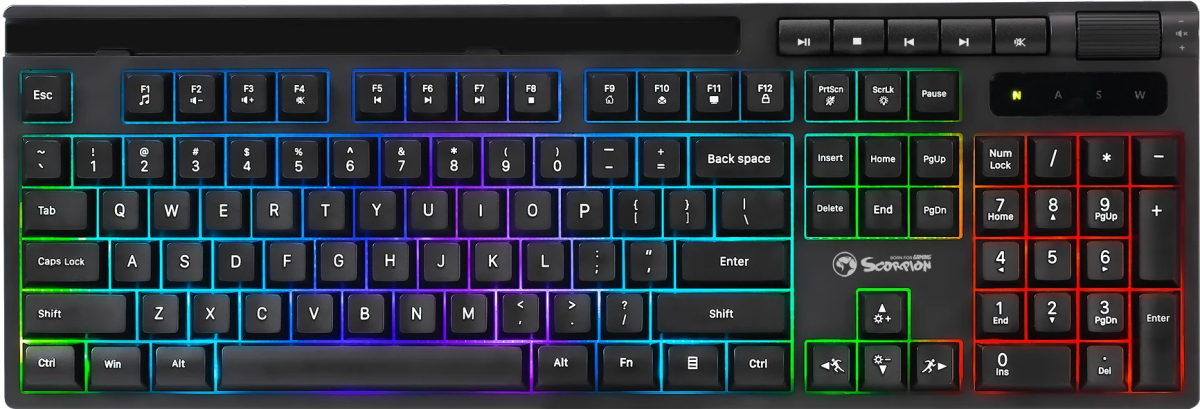 Marvo геймърска клавиатура Gaming Keyboard 104 keys - Soldat S40 K603 - Silent, RGBна ниска цена с бърза доставка - BestPC.BG