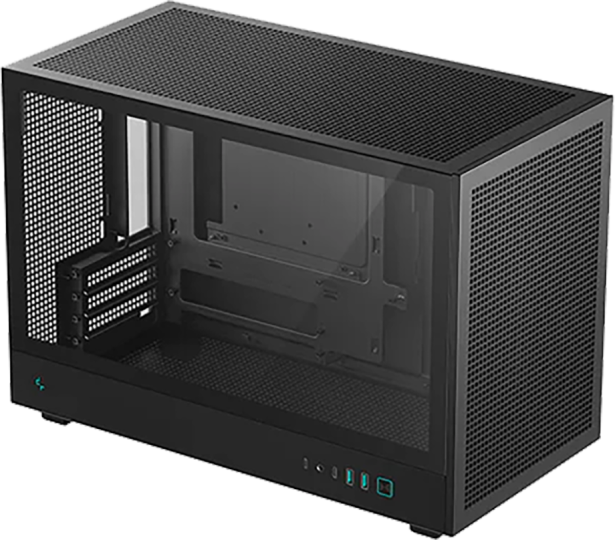 Кутия DeepCool CH260, Mini Tower, Mini-ITX, 2xUSB3.0, 1xType-C Gen 2, 1xAudio, Mesh Panel, Black, 2Y, R-CH260-BKNGM0-G-1на ниска цена с бърза доставка - BestPC.BG