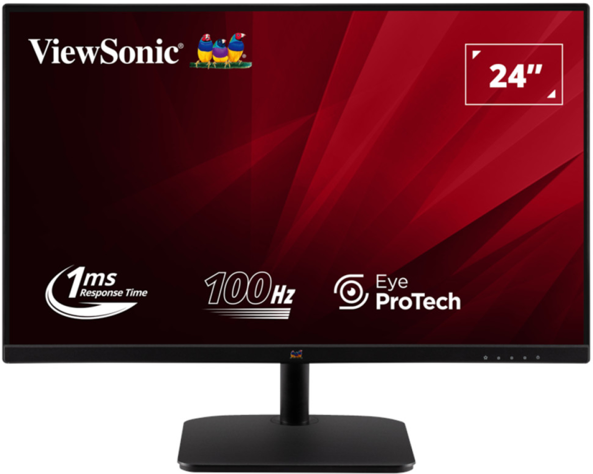 Монитор ViewSonic VA2432-MHD-3, 23.8\'\', IPS panel, SuperClear, AG, FHD 1920 x 1080, 1ms, 100Hz, 250 nits, VGA, HDMI, DP, Blackна ниска цена с бърза доставка - BestPC.BG