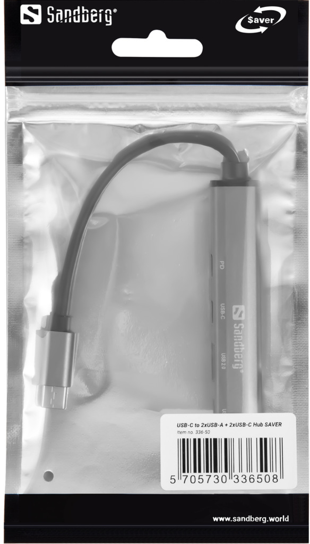 ХЪБ SANDBERG USB-C to 3xUSB-A+2xUSB-C - Gray - PN 336-50на ниска цена с бърза доставка - BestPC.BG