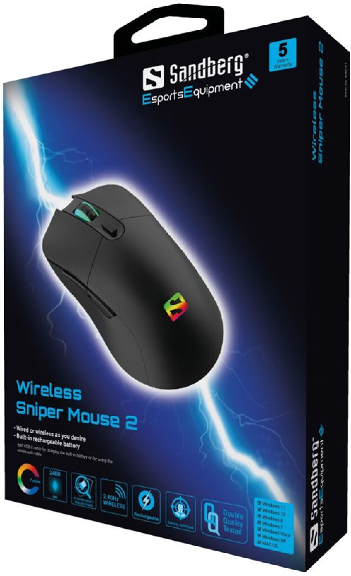 МИШКА SANDBERG Wireless Sniper Mouse 2 - Black - PN 640-21на ниска цена с бърза доставка - BestPC.BG