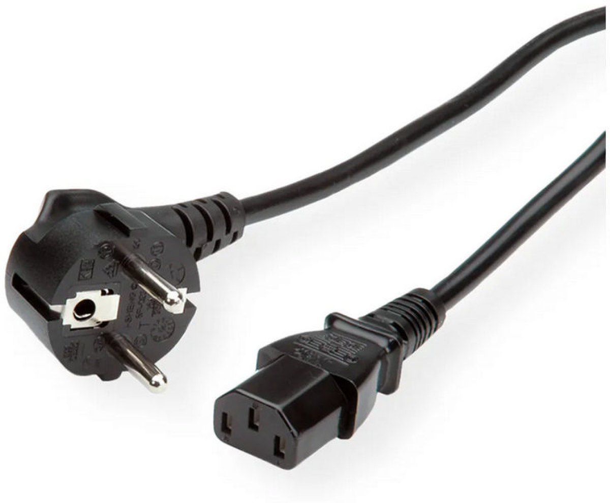 ROLINE 19.08.1014 :: Захранващ кабел, прав IEC конектор, черен, 3.0 мна ниска цена с бърза доставка - BestPC.BG