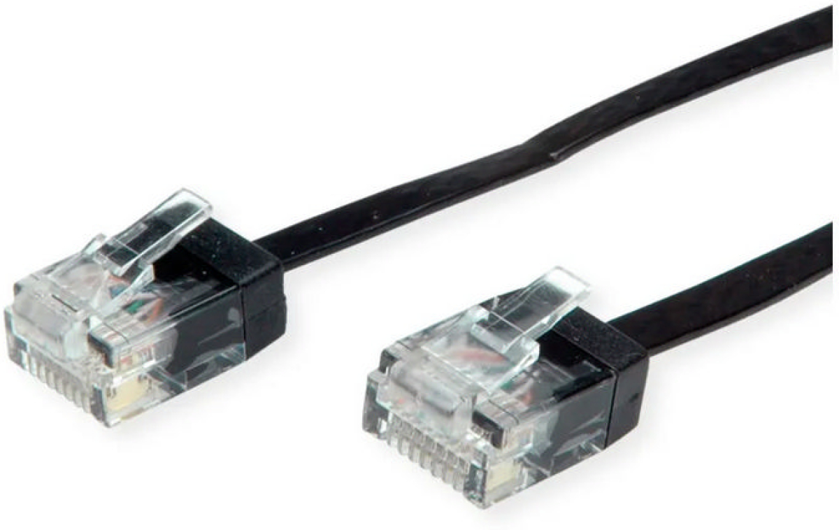 ROLINE 21.15.2193 :: UTP Patch кабел, Cat. 6 (Class EA), Traveller, плосък, черен, 2.0 мна ниска цена с бърза доставка - BestPC.BG