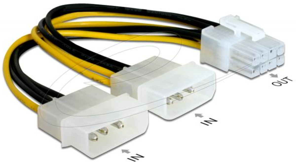 Delock Кабел PCI Express захранване 8 pin към 2 x 5 за видео-карти, 12V, 15 см, 82397на ниска цена с бърза доставка - BestPC.BG