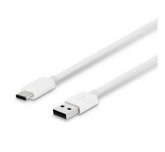 Кабел USB Type A - USB Type C 1м, 2A, силиконов, Бялна ниска цена с бърза доставка - BestPC.BG