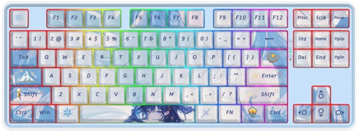 Геймърска Bluetooth и безжична механична клавиатура Redragon Star Blade Pro K707AK-RGB-PRO - бялана ниска цена с бърза доставка - BestPC.BG