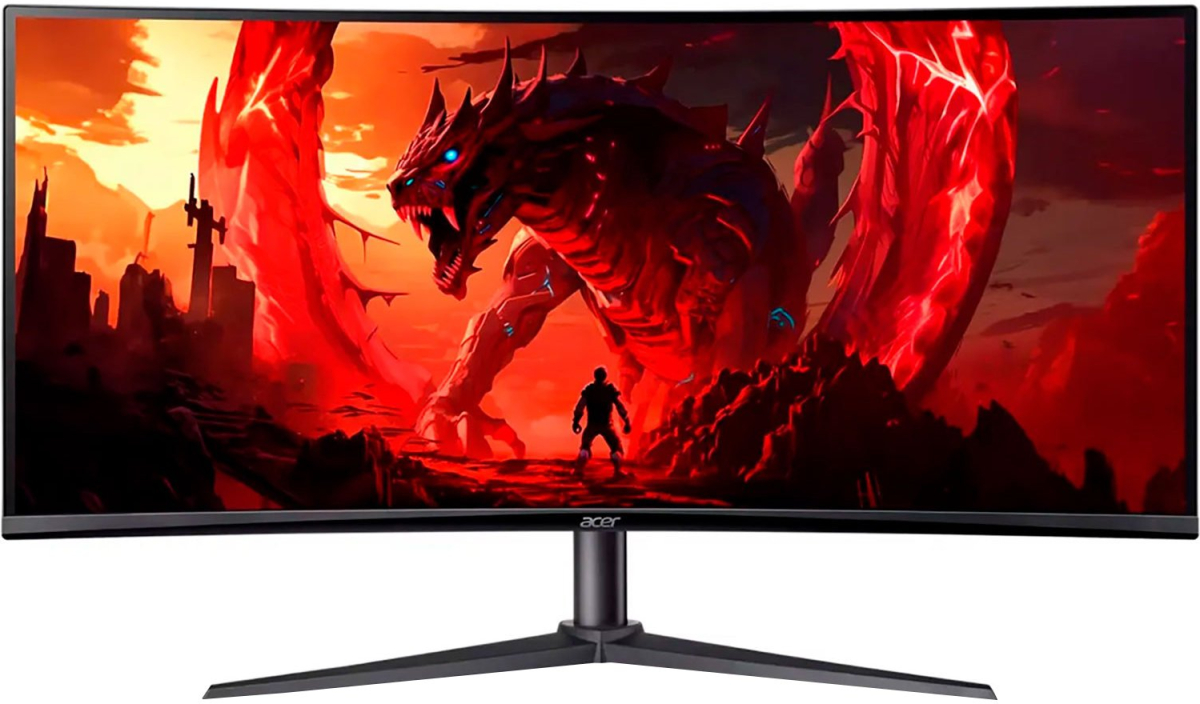 Монитор ACER ED340CUS3BMIIPX, 34" 180Hz, UWQHD 3440x1440 21:9, 2x DisplayPort, 2x HDMI, Черенна ниска цена с бърза доставка - BestPC.BG