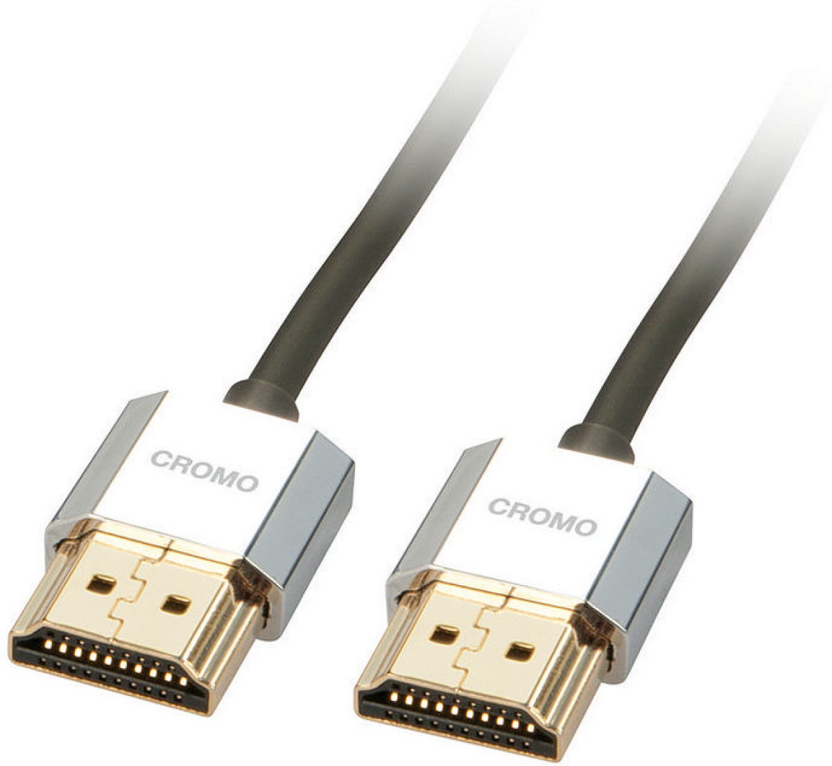 LINDY LNY-41672 :: High Speed HDMI кабел с Ethernet, slim, Cromo line, M-M, сив, 2.0 мна ниска цена с бърза доставка - BestPC.BG