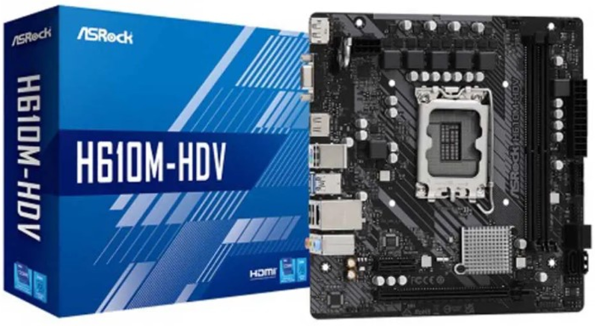 Дънна платка ASRock H610M-HDV/M.2 LGA1700на ниска цена с бърза доставка - BestPC.BG