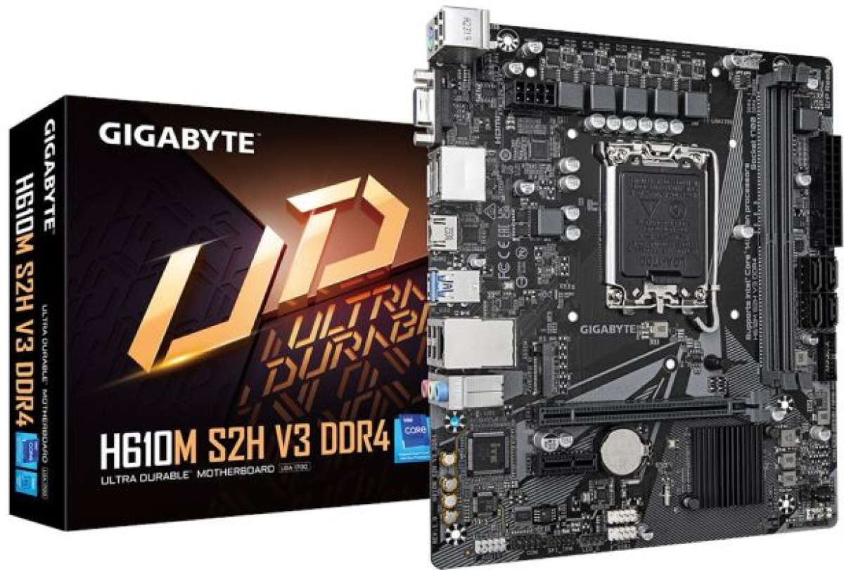 Дънна платка Gigabyte H610M H V3 LGA1700 D4на ниска цена с бърза доставка - BestPC.BG