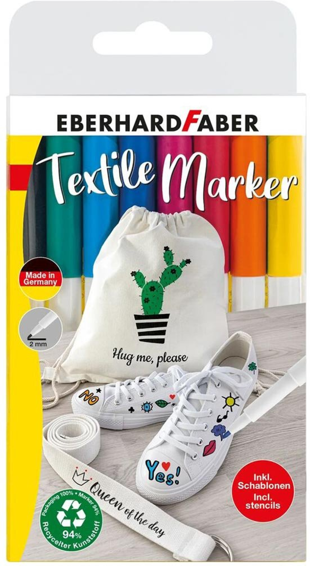 Eberhard Faber Маркер за текстил, с шаблони, 8 цвятана ниска цена с бърза доставка - BestPC.BG