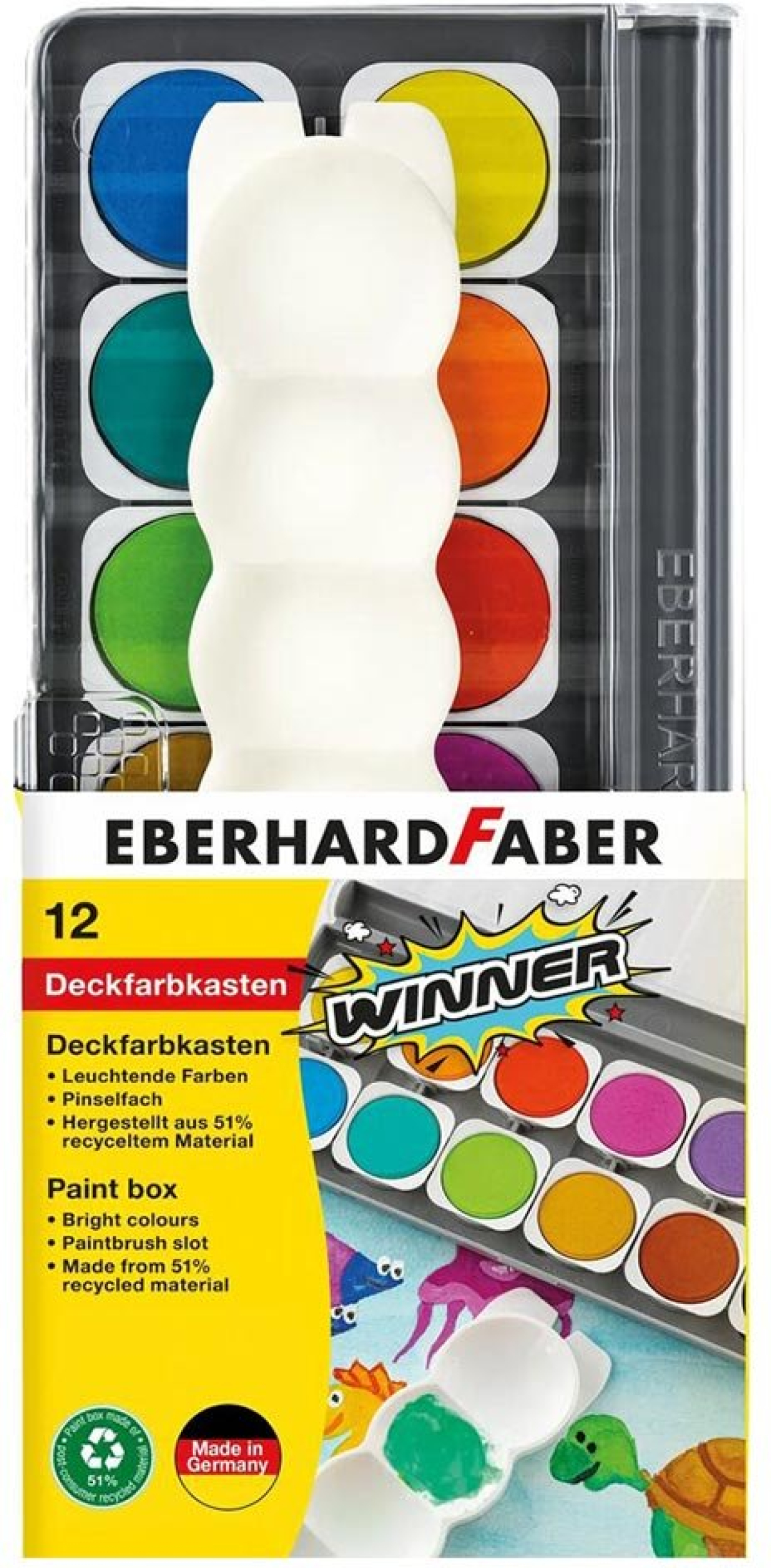 Eberhard Faber Акварелни бои Winner, с палитра, 12 цвятана ниска цена с бърза доставка - BestPC.BG