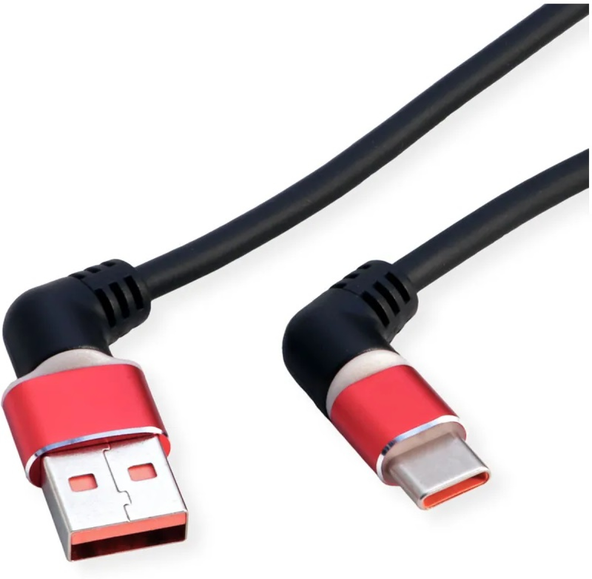 ROLINE 11.02.8345 :: USB 2.0 Type A към Type C, кабел с 360° въртене, M-M, 60W, червено-черен, 1.0 мна ниска цена с бърза доставка - BestPC.BG