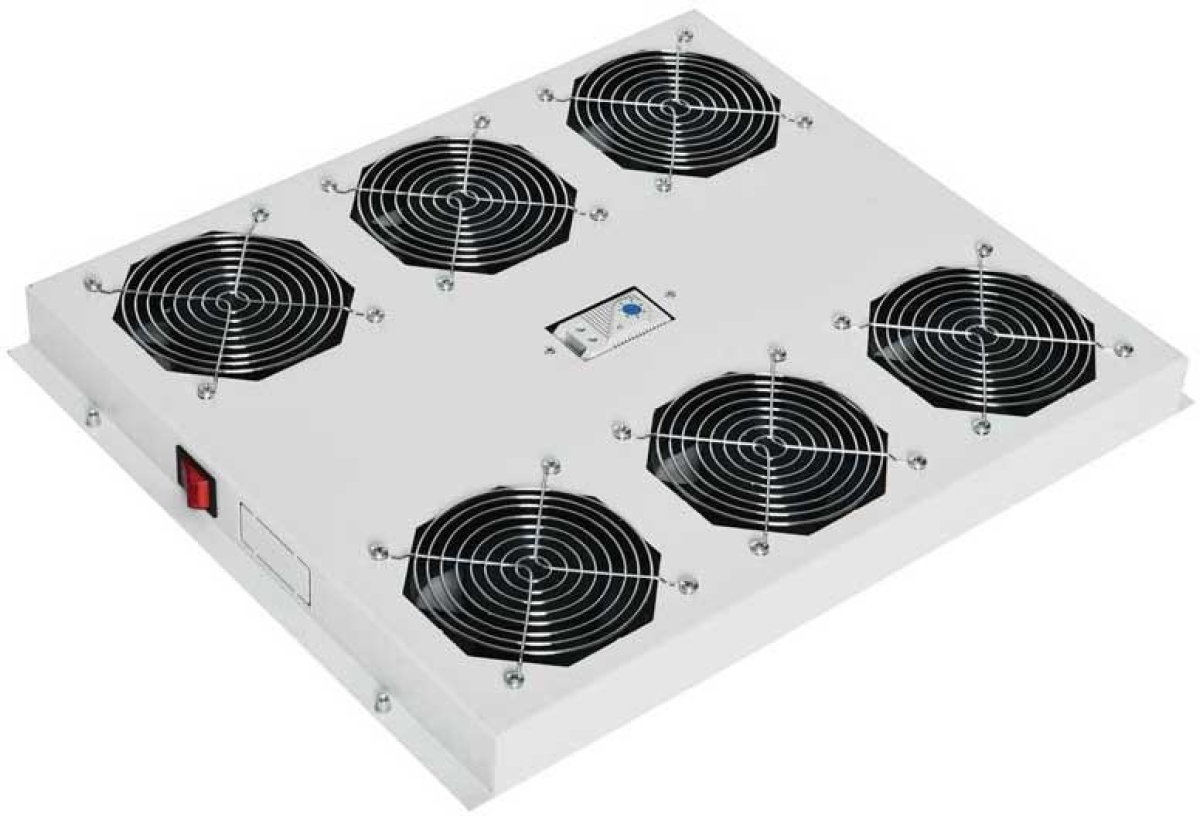 Аксесоар за шкаф Модул за сървърни шкафове с 6 вентилатора и термостат, черенна ниска цена с бърза доставка - BestPC.BG