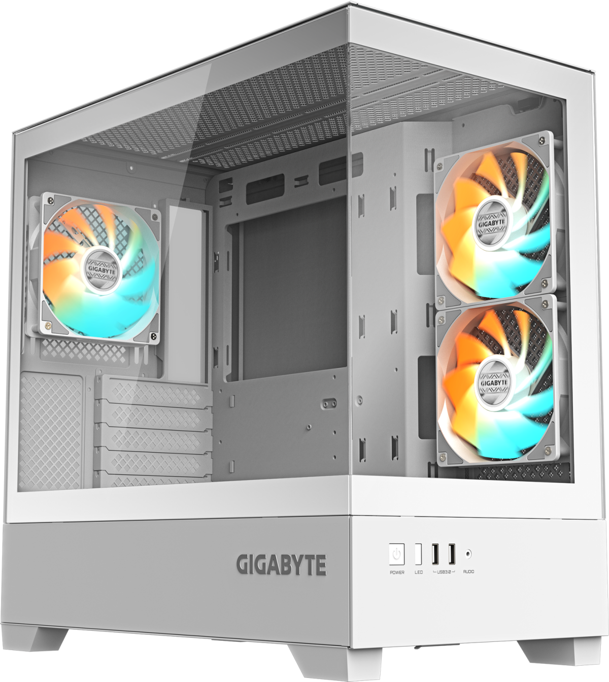 Кутия GIGABYTE C201 PANORAMIC ICE + 3 ARGB Вентилаторана ниска цена с бърза доставка - BestPC.BG