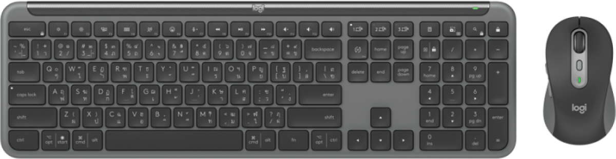Комплект безжична и Bluetooth клавиатура и мишка Logitech Combo MK950 Signature Slim - графитна ниска цена с бърза доставка - BestPC.BG