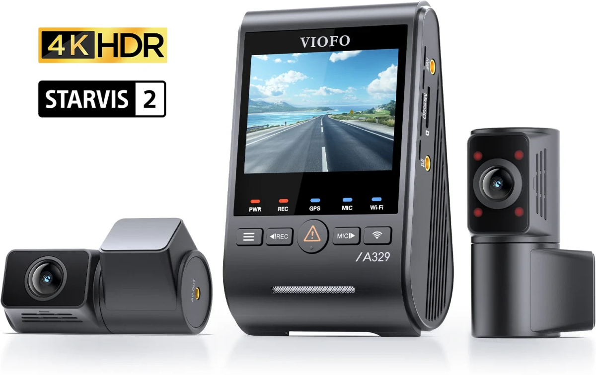 Продукт VIOFO Видеорегистратор Dash Cam A329S 3 Channel - 4K, HDR, Triple Sony STARVIS 2, GPS, Bluetooth, FOV Fisheye Cabinна ниска цена с бърза доставка - BestPC.BG