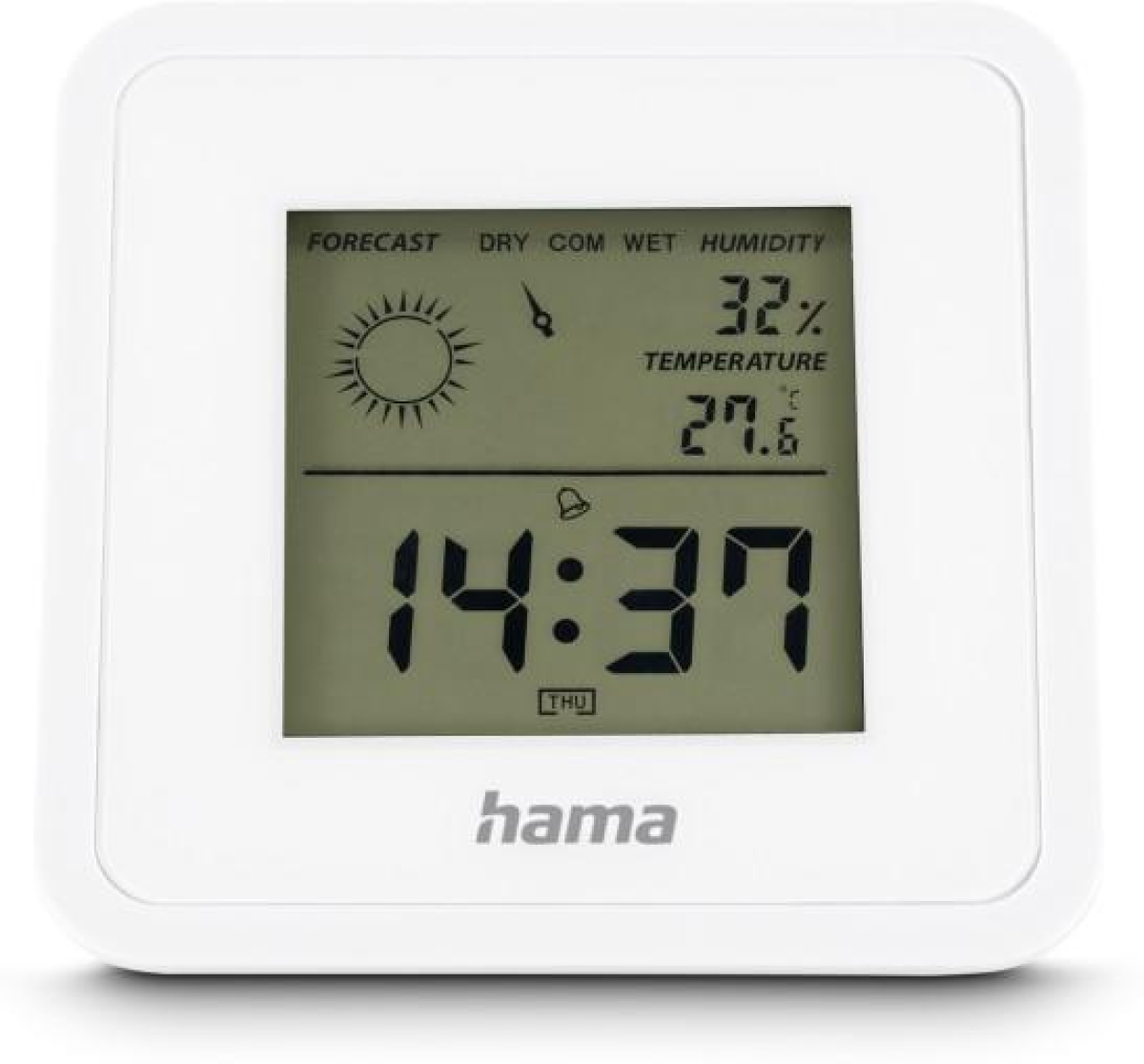 Продукт HAMA Borneo Дигитален часовник с цифров термометър-хигрометър, бялна ниска цена с бърза доставка - BestPC.BG