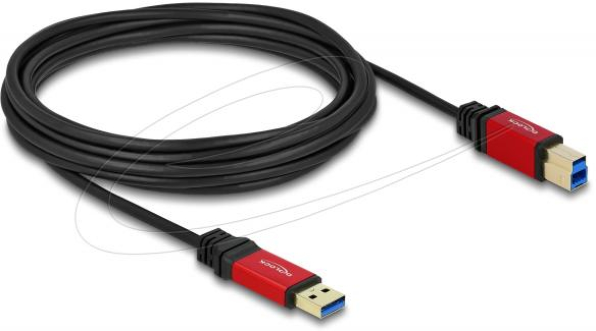 Кабел Delock USB-A 3.0 5Gbps мъжко - USB-B 5Gbps мъжко, 5 м, Premium, Черенна ниска цена с бърза доставка - BestPC.BG