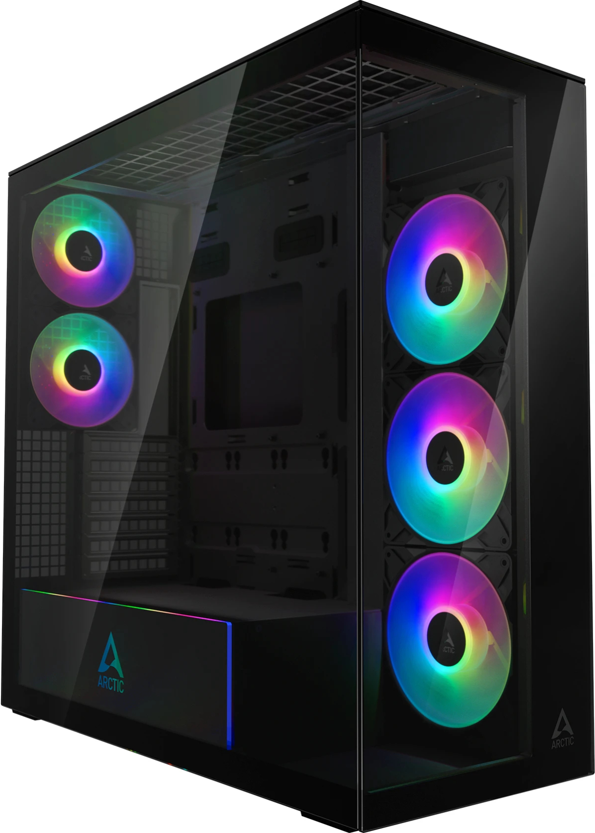 Arctic кутия Case E-ATX - Xtender (Mirror Black) - 5 A-RGB Fans includedна ниска цена с бърза доставка - BestPC.BG