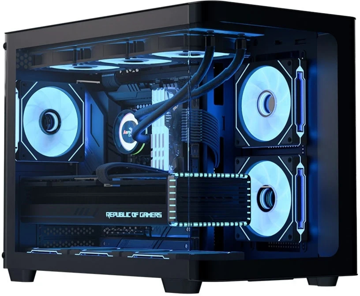 AeroCool кутия Case mATX - P300C-G-BK-v1 - 3 x 120 mm Infinity Mirror A-RGBна ниска цена с бърза доставка - BestPC.BG