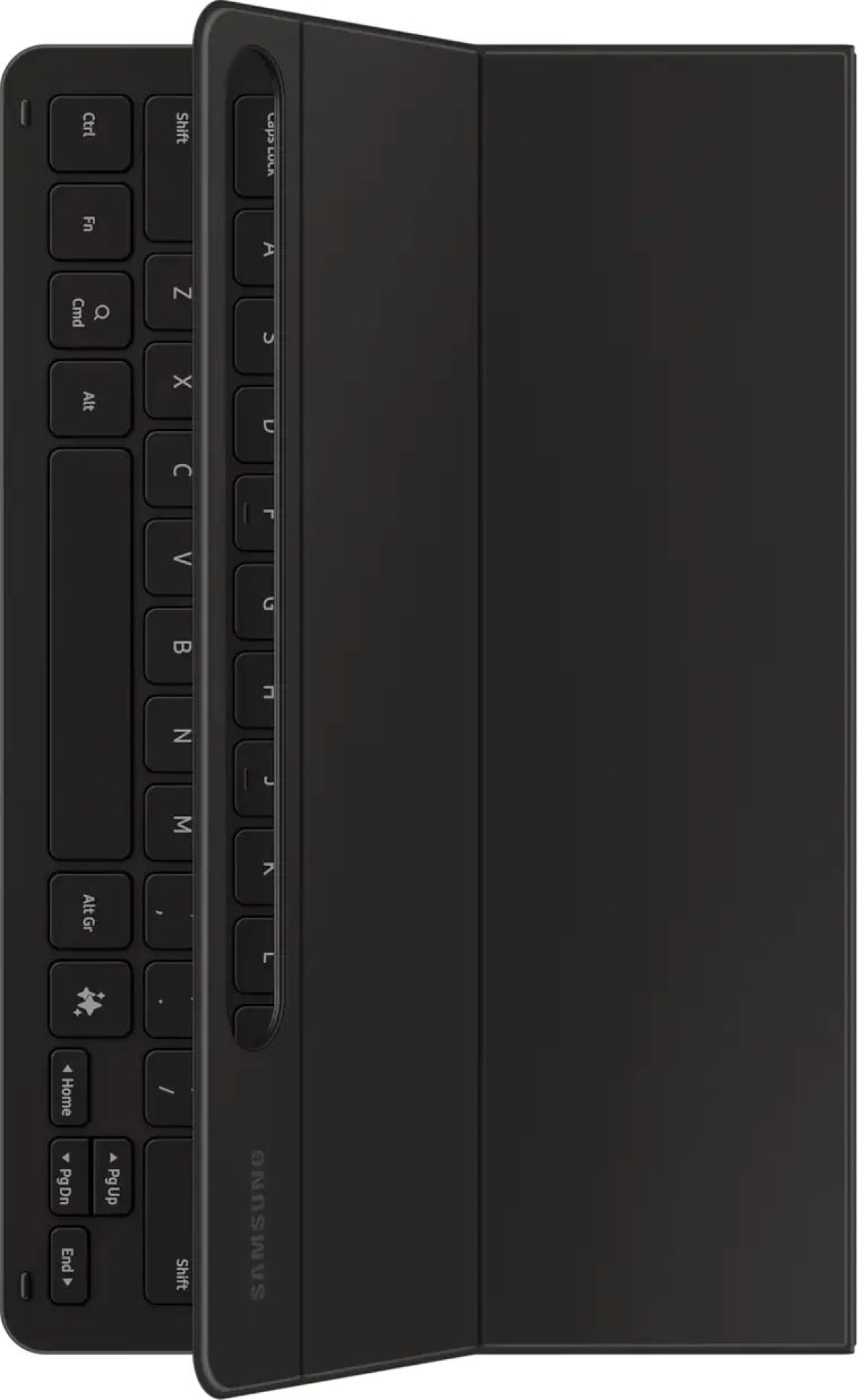 Аксесоар за таблет Samsung Book Cover Slim за Samsung Tab S9/ S9 FE, Pogo Pin конектор, QWERTY, Galaxy AI бутон, Черенна ниска цена с бърза доставка - BestPC.BG