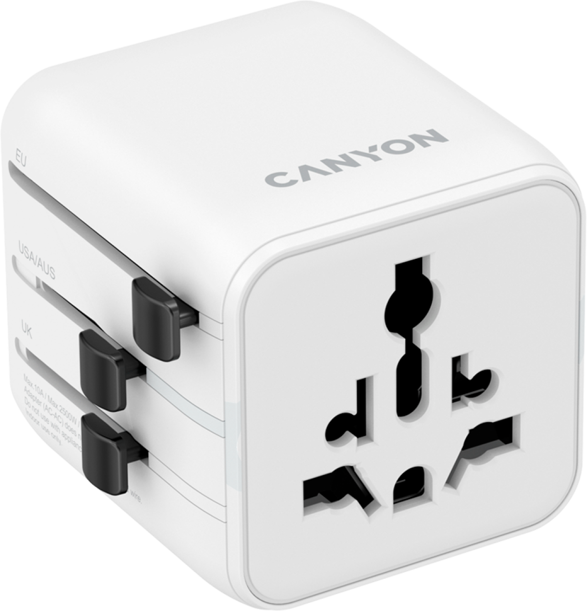 Кабел/адаптер CANYON Travel Adapter OnTour One EU-UK-US-AUS Whiteна ниска цена с бърза доставка - BestPC.BG