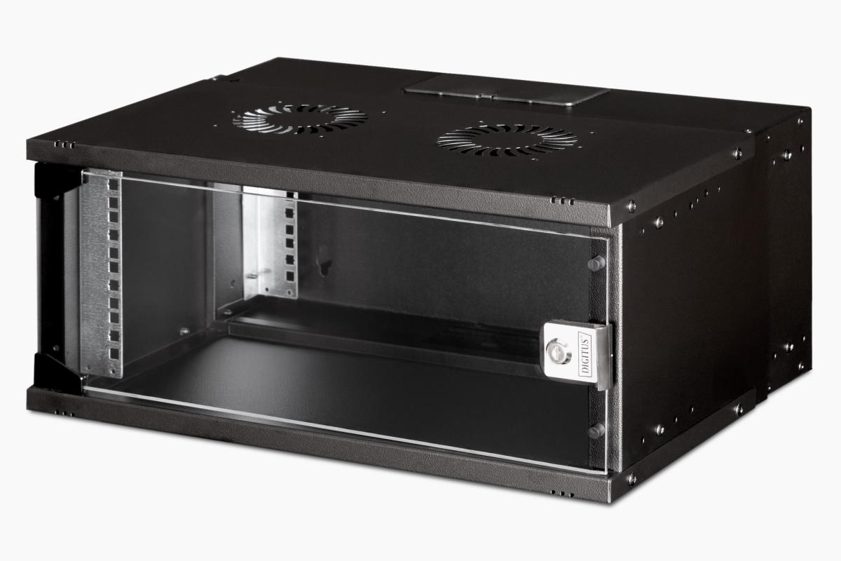 Шкаф за техника - Rack DIGITUS DN-49201, 19", wall-mounted, 4U, SOHO PRO, 240x540x400mm, 60 кг, черенна ниска цена с бърза доставка - BestPC.BG
