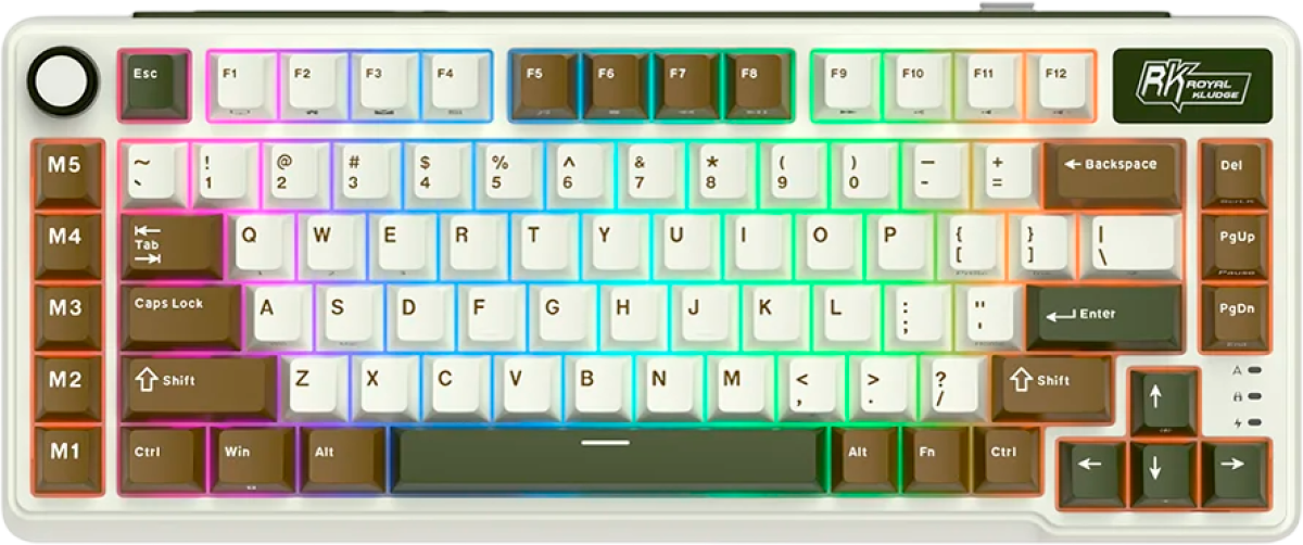 Клавиатура ROYAL KLUDGE RK L75 Palm Green Gaming Keyboard Cream switchна ниска цена с бърза доставка - BestPC.BG