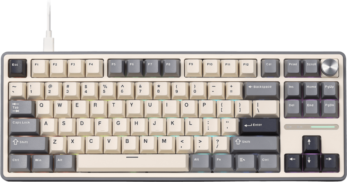 Клавиатура ROYAL KLUDGE R87Pro Half Grey Gaming Keyboard Creamy switchна ниска цена с бърза доставка - BestPC.BG