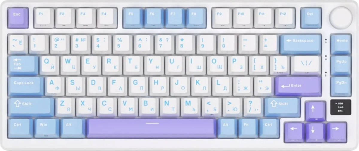 Клавиатура ROYAL KLUDGE RK-M75 Taro Milk Gaming Keyboard K Silver switchна ниска цена с бърза доставка - BestPC.BG