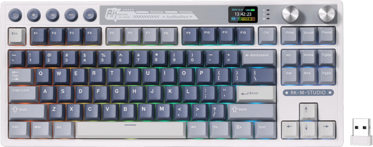 Клавиатура ROYAL KLUDGE RK M87 Ocean Blue Gaming Keyboard Cream switchна ниска цена с бърза доставка - BestPC.BG