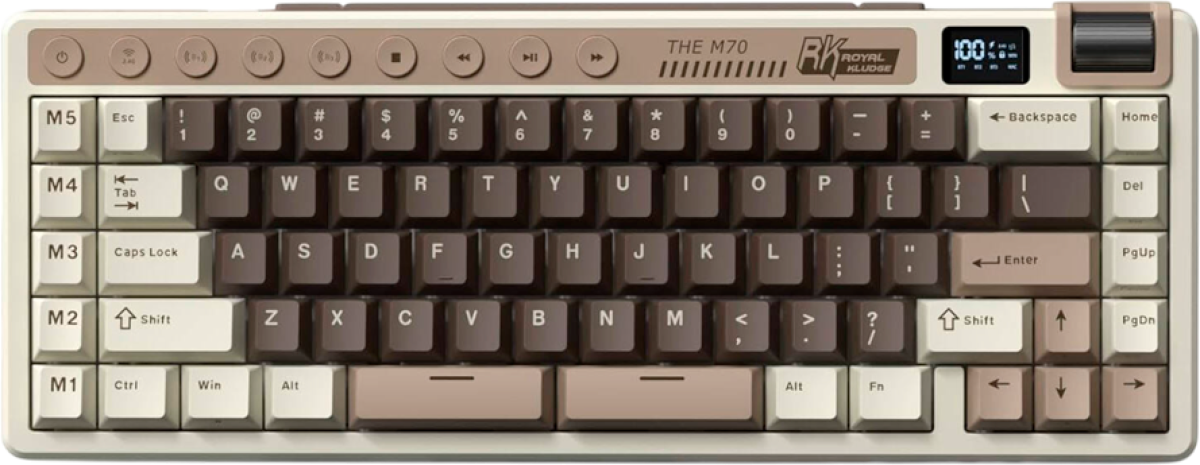 Клавиатура ROYAL KLUDGE RK M70 Mocha Grey Gaming Keyboard Cream switchна ниска цена с бърза доставка - BestPC.BG