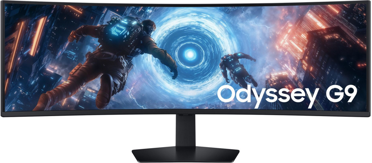 Монитор Samsung Odyssey G9, 49" 5120 x 1440, Матово, VA, 144 Hz, 350 cd/m2, 1 ms, 1000R, DisplayPort, HDMI, Черенна ниска цена с бърза доставка - BestPC.BG