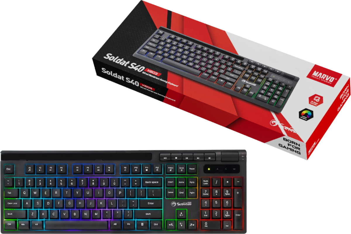 Геймърска клавиатура Marvo Soldat S40, USBна ниска цена с бърза доставка - BestPC.BG