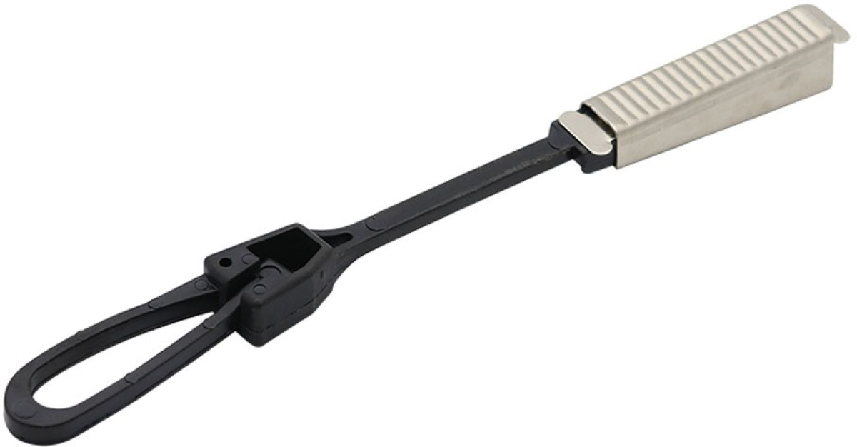 Метален държач за FTTH Drop кабел + пластмасова кука, 2-5 mm, 1kNна ниска цена с бърза доставка - BestPC.BG